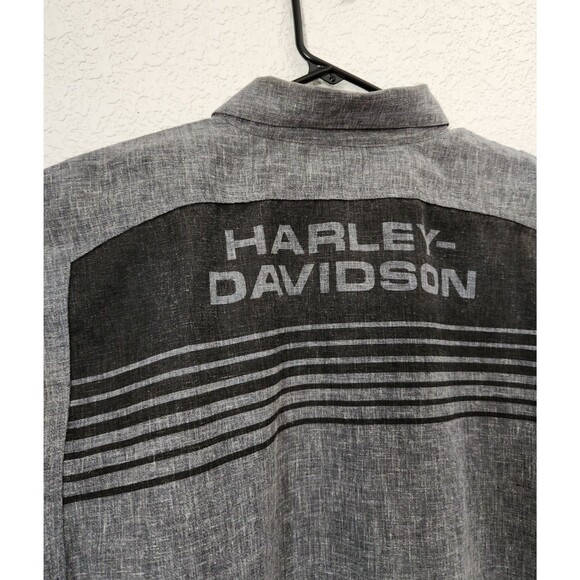 Harley Davidson Men's Casual Button Down Gray size 2XL made in India Used - Picture 6 of 6